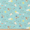 Printed Cotton DOGFUN Blue / Yellow